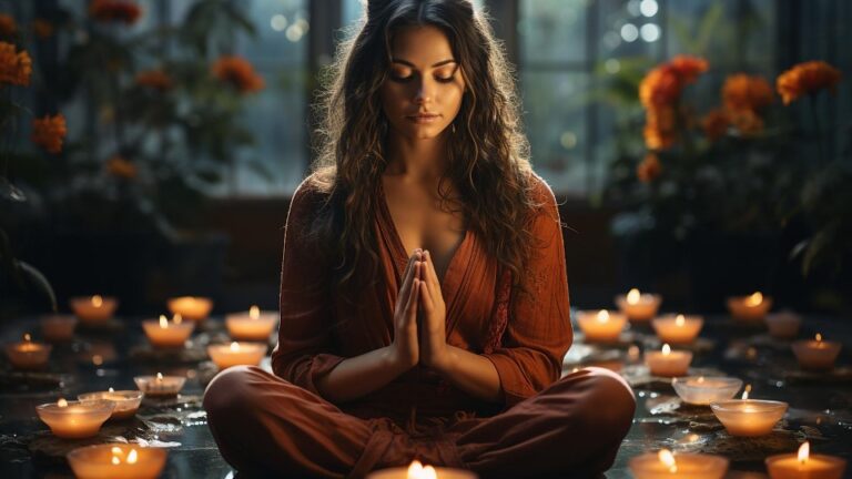 woman meditating